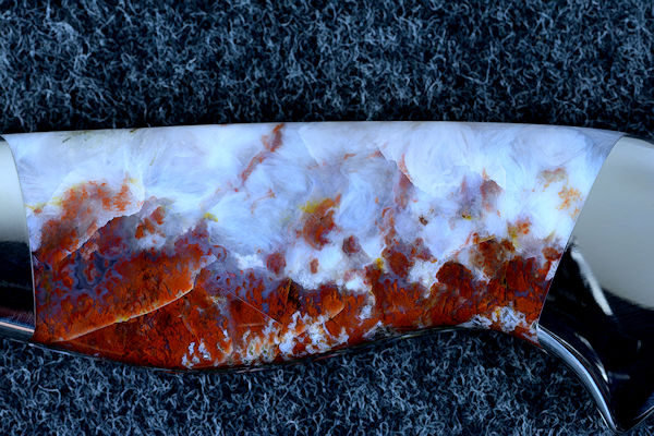 "Temno" Bay of Fundy Flame agate gemstone handle "Temno" Bay of Fundy Flame agate gemstone handle